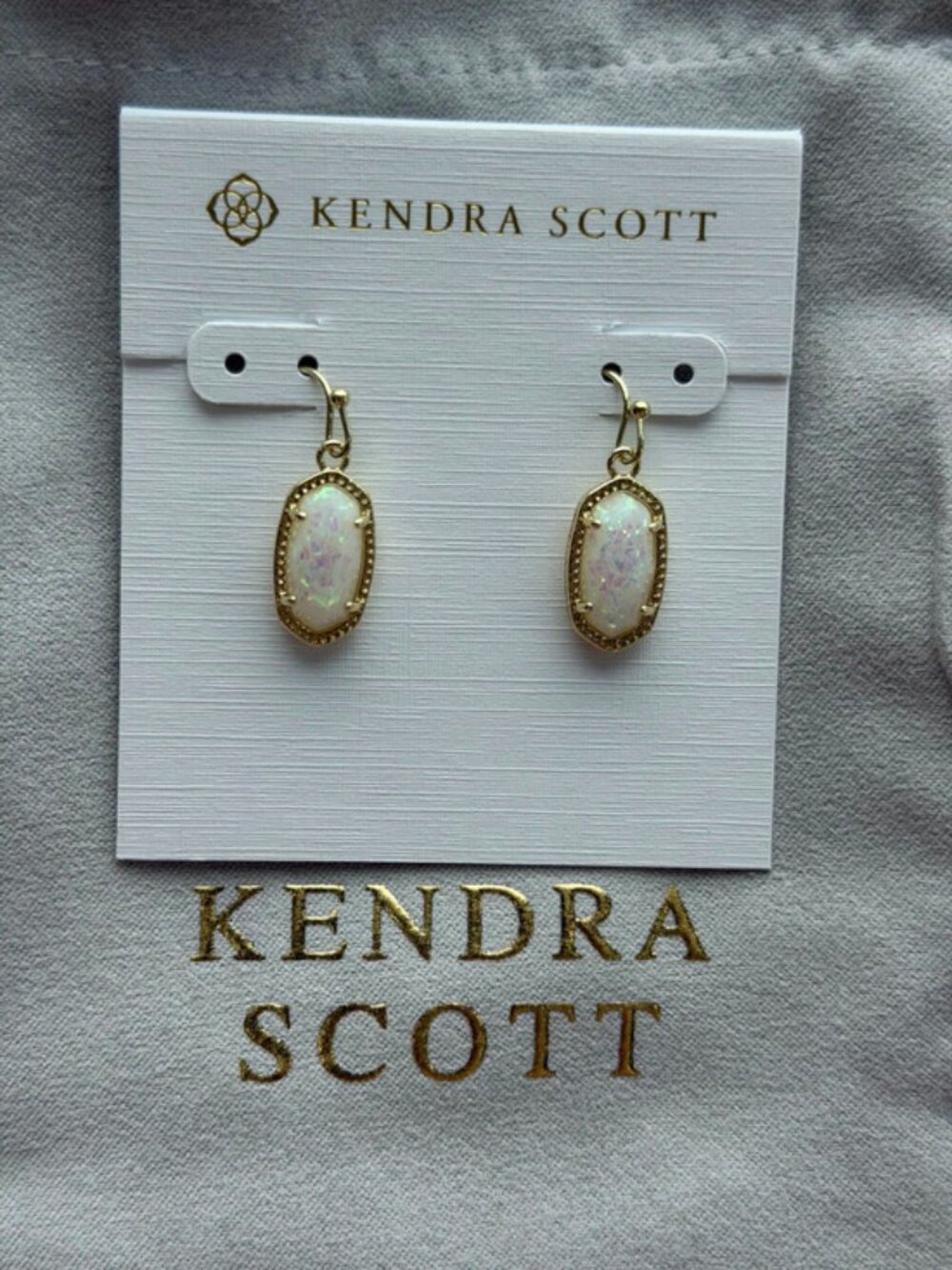 Kendra Scott White Pendant Earrings